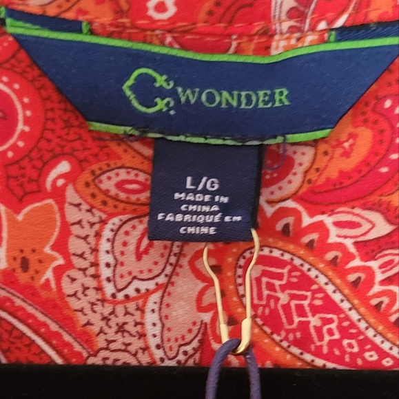 Red Paisley Button Down Shirt Dress - Picture 4 of 6